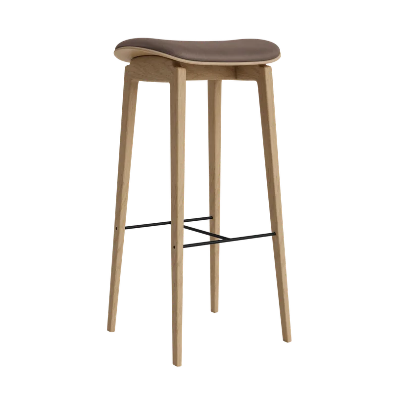 NY11 Counter & Bar w/o Backrest by NORR11 in Natural Oak, Dunes Dark Brown 21001, H75 – product photo 2 of 2