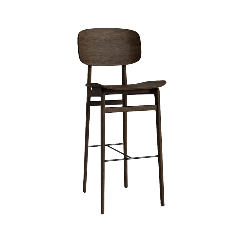 NY11 Counter & Bar w/ Backrest by NORR11 in Dark Smoked Oak, H75, None – product photo