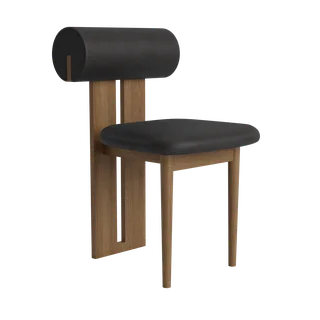 Hippo Chair | Wood van NORR11 in Light Smoked Oak, Dunes Anthracite 21003 – productfoto 2 van 2