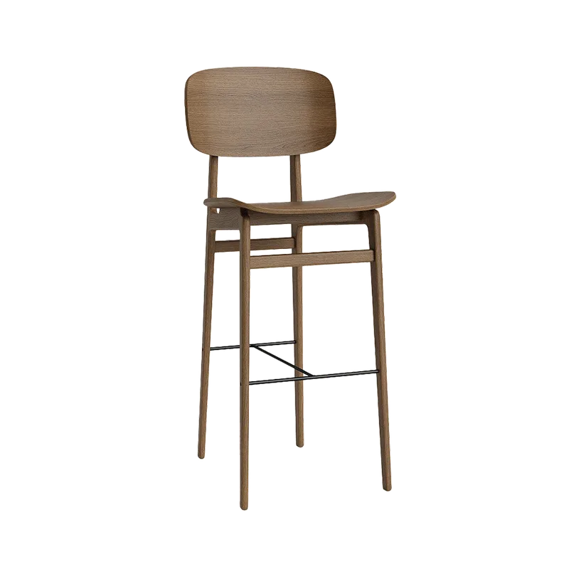 NY11 Counter & Bar w/ Backrest von NORR11 in Light Smoked Oak, H75, Ohne – Produktfoto