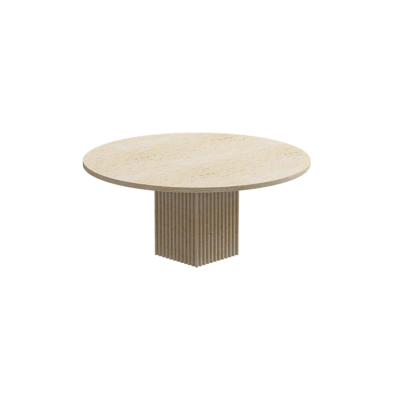 Soho Coffee Table by NORR11 in Travertine, Ø 80 cm – product photo