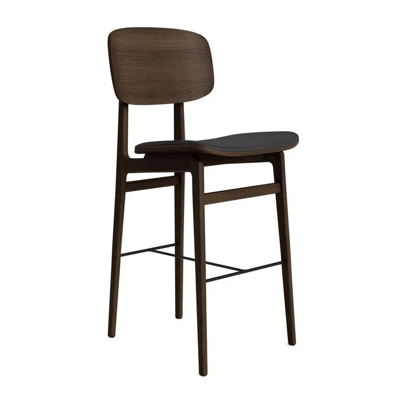 NY11 Counter & Bar w/ Backrest by NORR11 in Dark Smoked Oak, H65, Seat / Dunes Anthracite 21003 – product photo