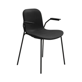 Langue Chair w/ Armrest by NORR11 in Light Smoked Oak, Chrome Steel, Polypropylene – Warm Grey – product photo 1 of 2