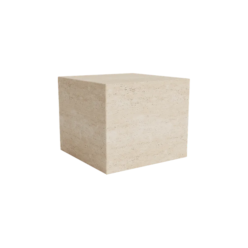 Cubism Coffee Table | Small von NORR11 in Small, Travertine – Produktfoto