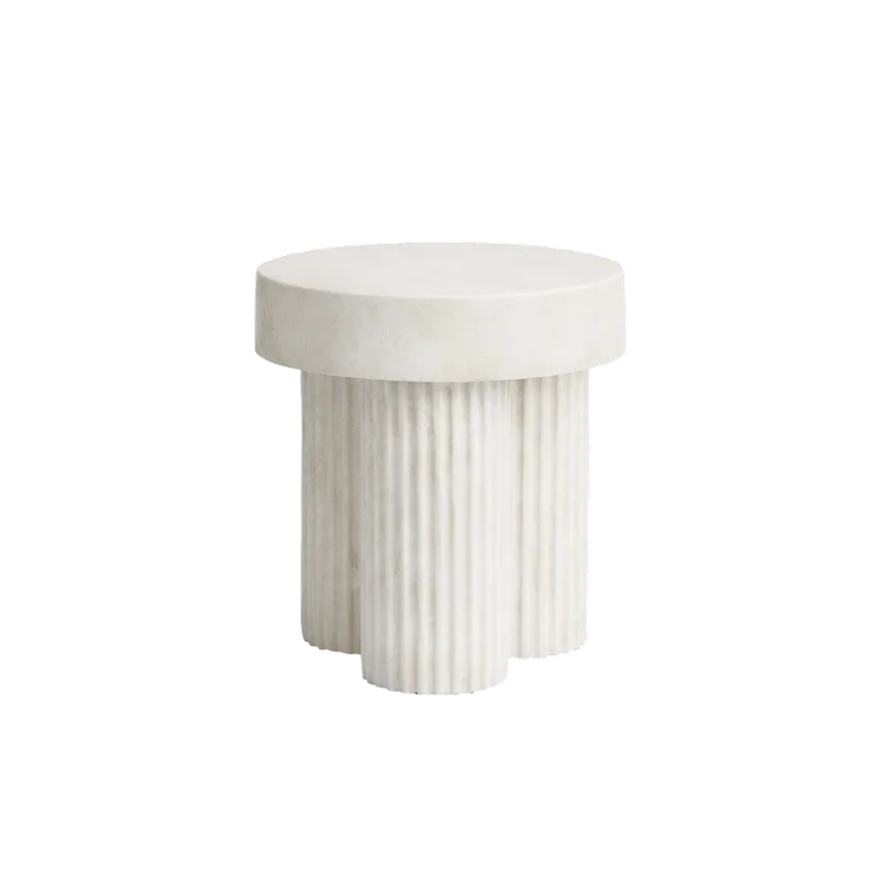 Gear Round Side Table | Ø 45 cm van NORR11 in Chalk – productfoto