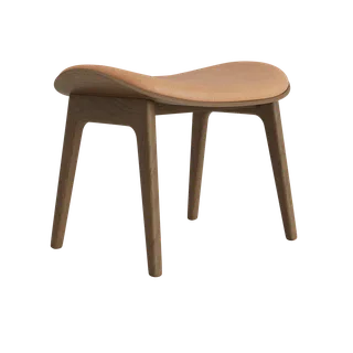 Elephant Ottoman by NORR11 in Light Smoked Oak, Front – Dunes Camel 21004 – product photo 2 of 2