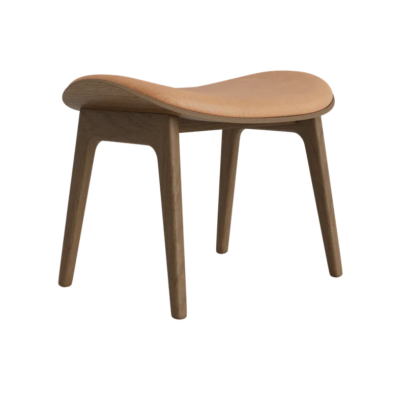 Elephant Ottoman by NORR11 in Light Smoked Oak, Front – Dunes Camel 21004 – product photo 2 of 2