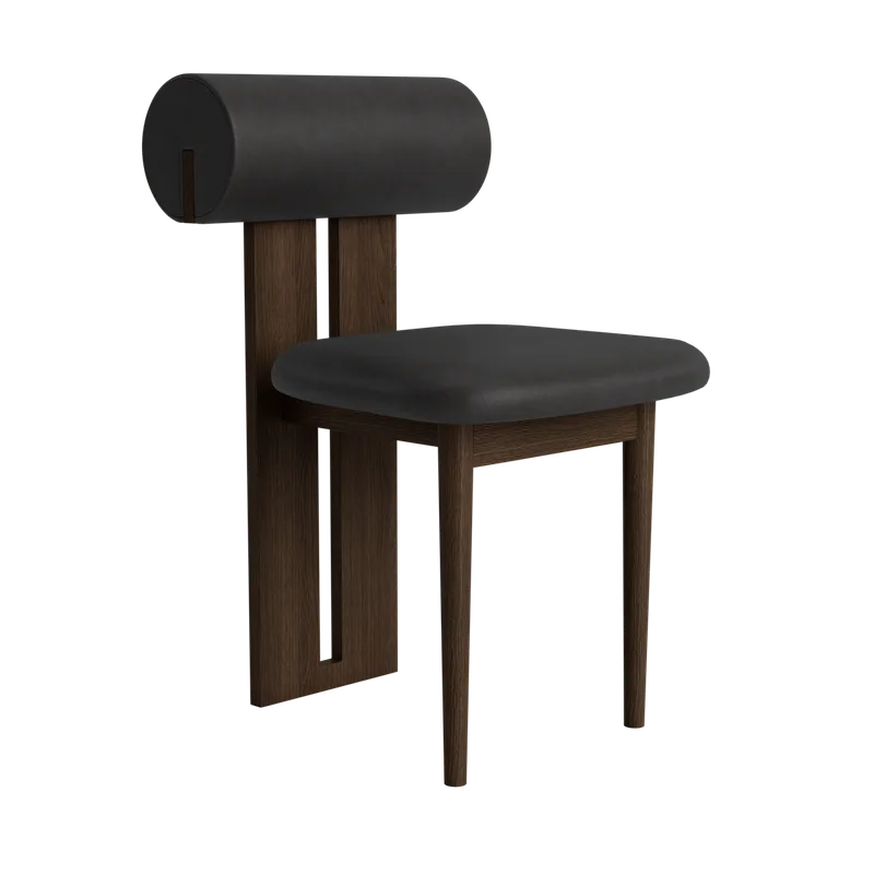 Hippo Chair | Wood de NORR11 en Dark Smoked Oak, Dunes Anthracite 21003 – photo du produit 2 sur 2