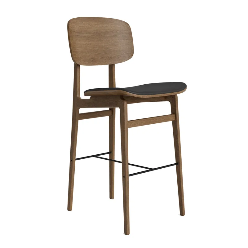 NY11 Counter & Bar w/ Backrest by NORR11 in Light Smoked Oak, H65, Seat / Dunes Anthracite 21003 – product photo