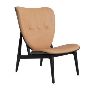 Elephant Lounge Chair van NORR11 in Black Oak, Front – Dunes Camel 21004 – productfoto 2 van 2