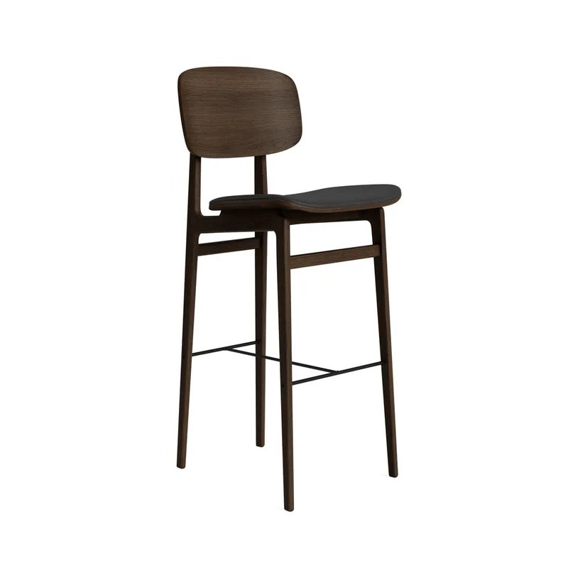 NY11 Counter & Bar w/ Backrest by NORR11 in Dark Smoked Oak, H75, Seat / Dunes Anthracite 21003 – product photo