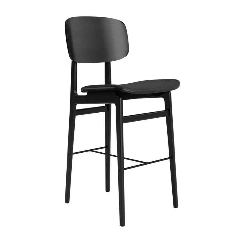 NY11 Counter & Bar w/ Backrest by NORR11 in Black Oak, H65, Seat / Dunes Anthracite 21003 – product photo