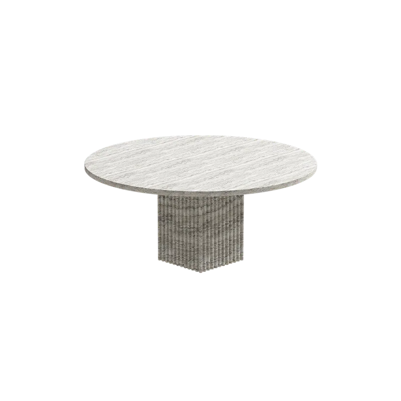 Soho Coffee Table by NORR11 in Silver Travertine, Ø 80 cm – product photo
