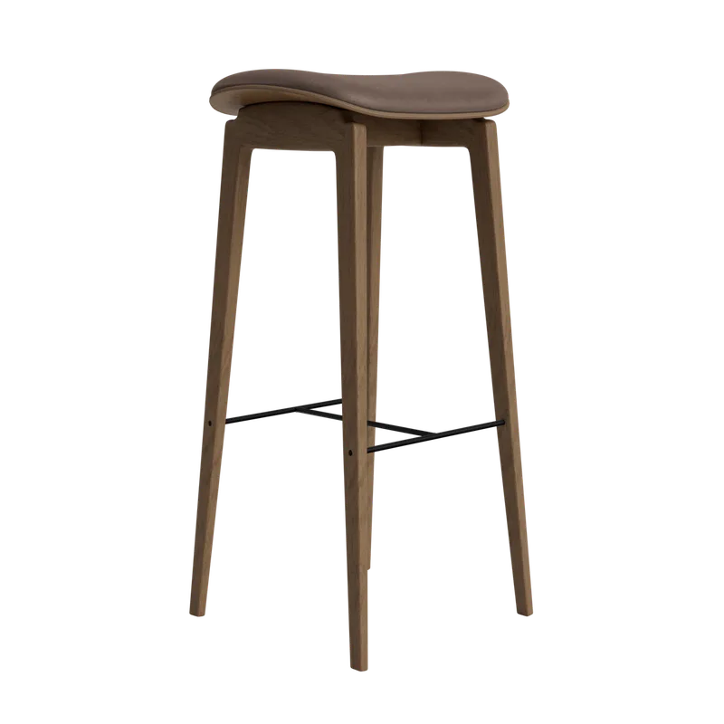 NY11 Counter & Bar w/o Backrest by NORR11 in Light Smoked Oak, Dunes Dark Brown 21001, H75 – product photo 2 of 2