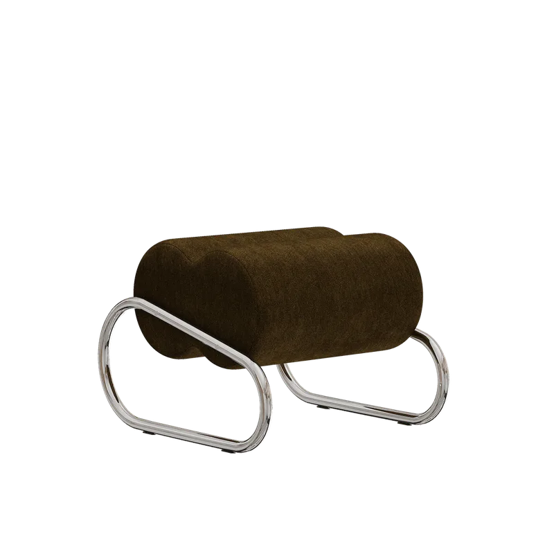 Fave Footstool van NORR11 in Chrome, Giada 09/1 – productfoto