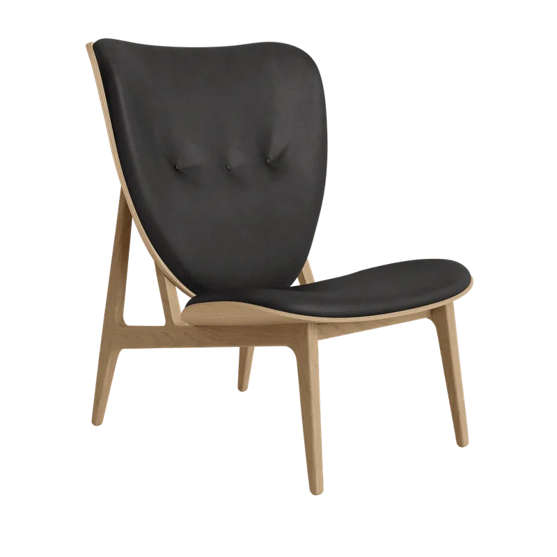 Elephant Lounge Chair van NORR11 in Natural Oak, Front – Dunes Anthracite 21003 – productfoto 2 van 2