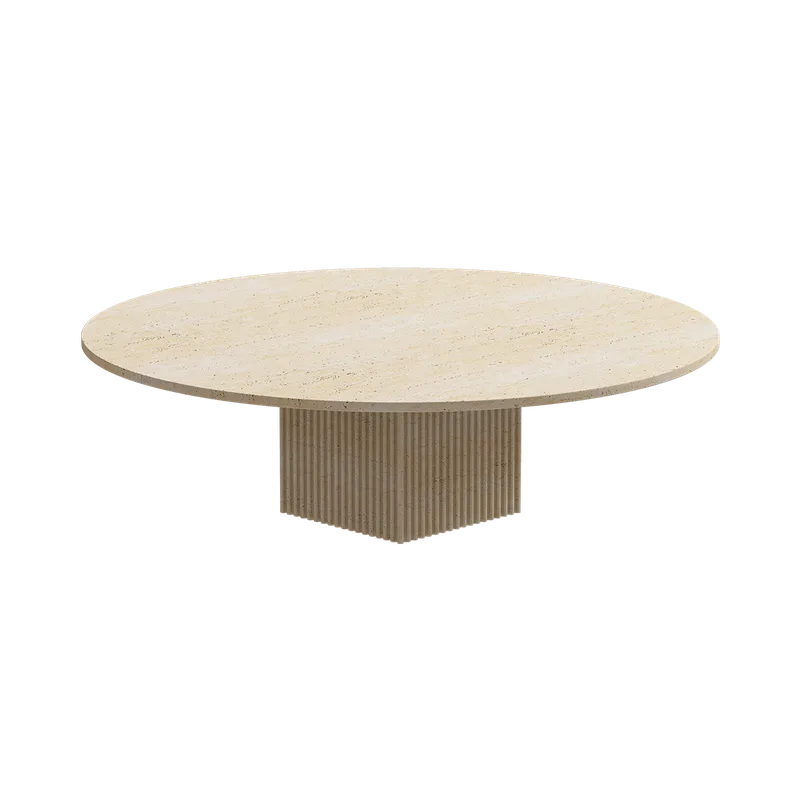Soho Coffee Table by NORR11 in Travertine, Ø 120 cm – product photo