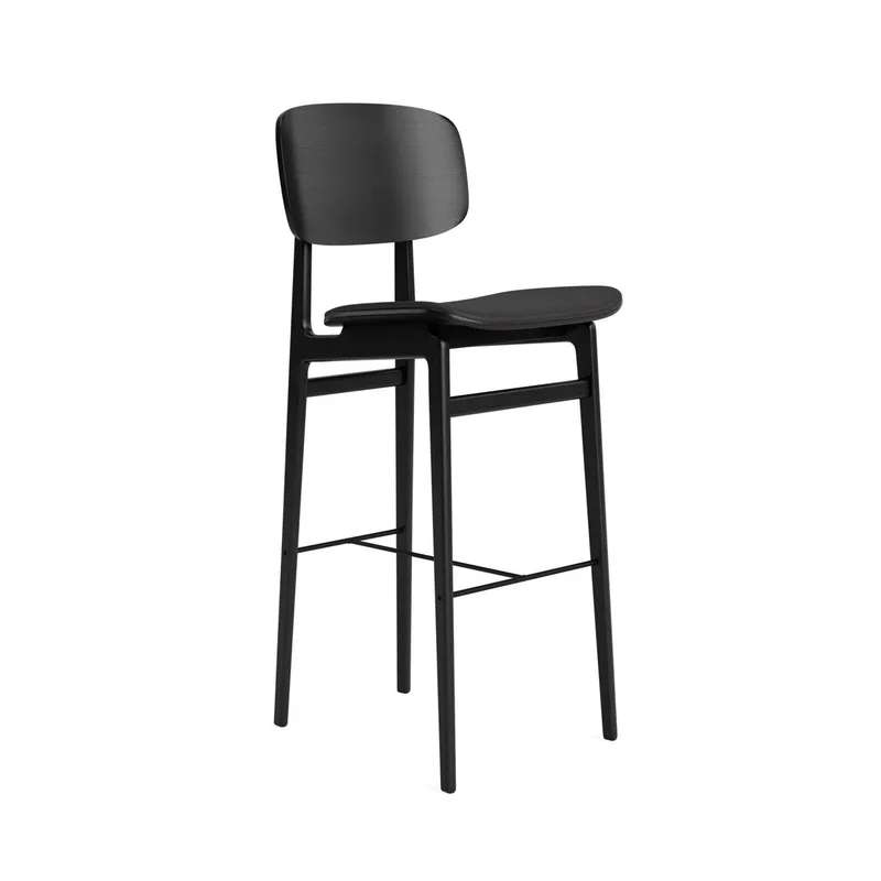 NY11 Counter & Bar w/ Backrest von NORR11 in Black Oak, H75, Seat / Dunes Anthracite 21003 – Produktfoto