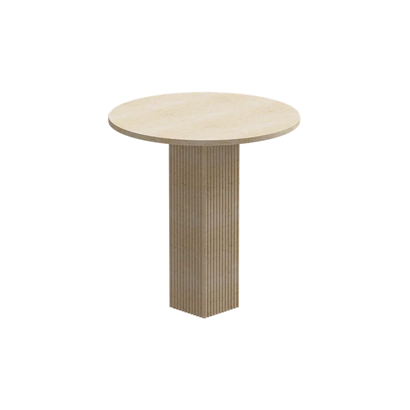 Soho Dining Table by NORR11 in Travertine, Ø 80 cm – product photo