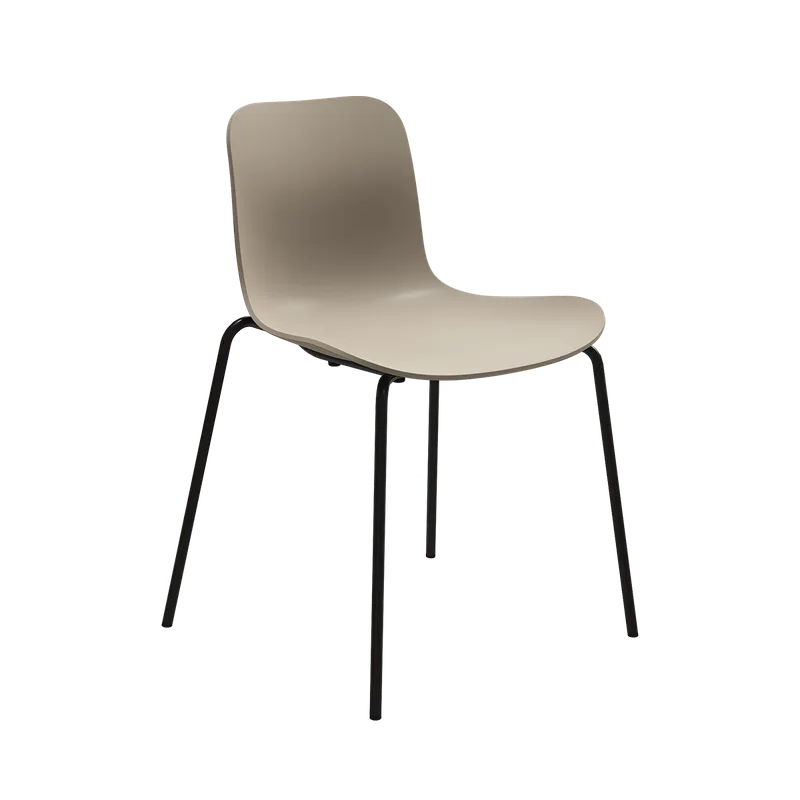 Langue Chair de NORR11 en Polypropylene – Warm Grey, Black Steel – photo du produit