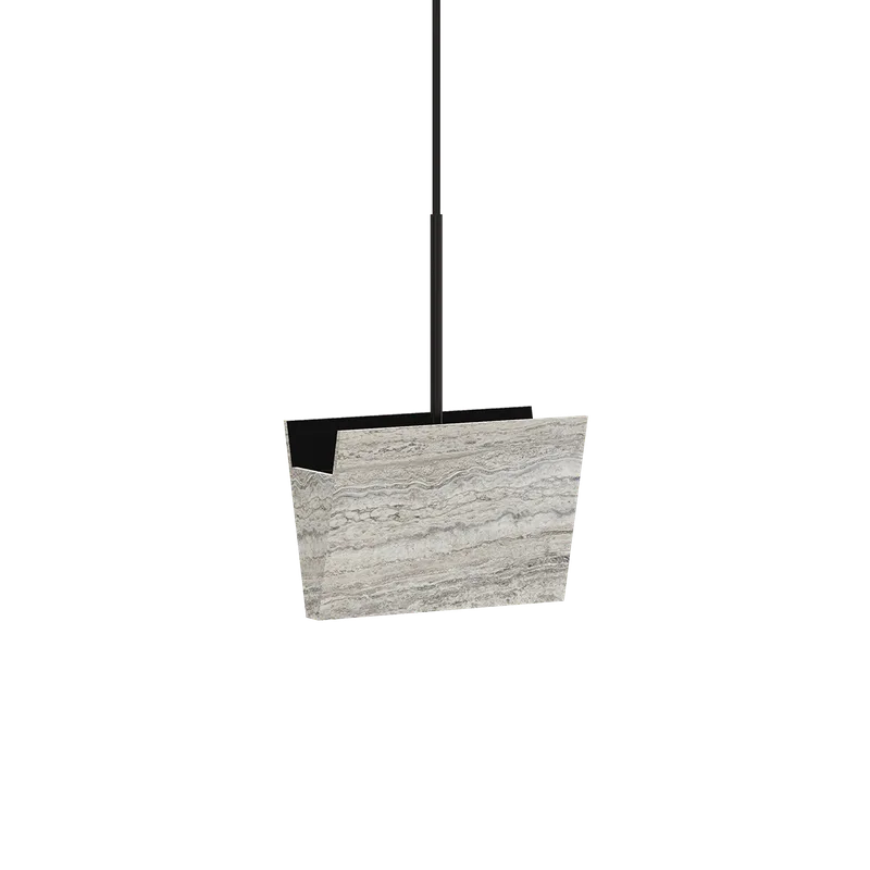 Gallery Pendant Lamp van NORR11 in Pendant, Silver Travertine – productfoto