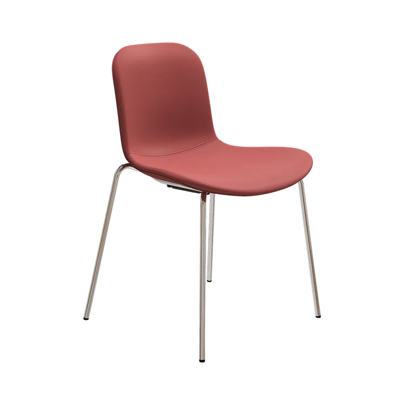 Langue Chair van NORR11 in Upholstery – Terra Oxide, Chrome Steel – productfoto