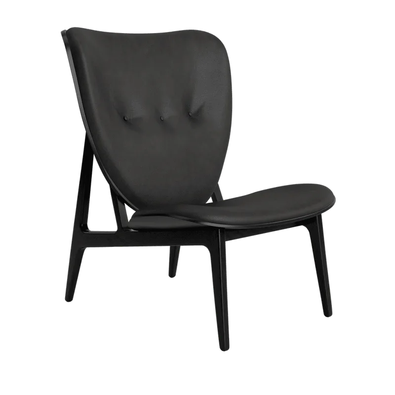 Elephant Lounge Chair van NORR11 in Black Oak, Front – Dunes Anthracite 21003 – productfoto 2 van 2