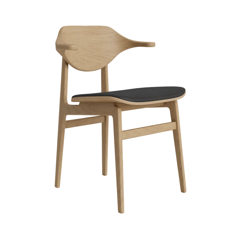 Bufala Chair by NORR11 in Natural Oak, Dunes Anthracite 21003 – product photo