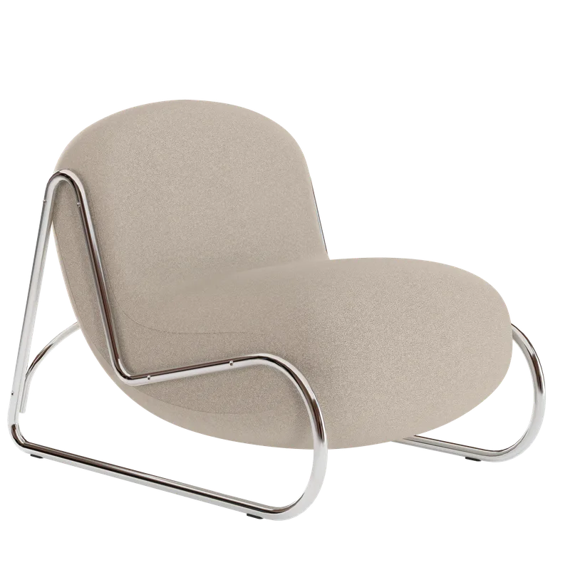 Boho Chair van NORR11 in Chrome Steel, Moss 0011 – productfoto