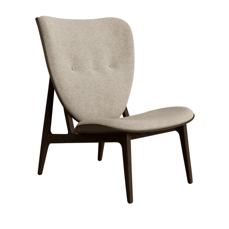 Elephant Lounge Chair van NORR11 in Dark Smoked Oak, Front – Barnum 003 – productfoto 2 van 2