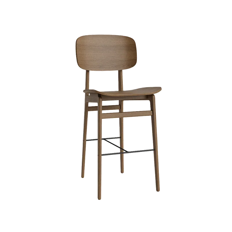 NY11 Counter & Bar w/ Backrest by NORR11 in Light Smoked Oak, H65, None – product photo