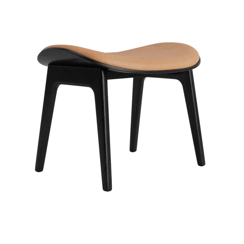 Elephant Ottoman by NORR11 in Black Oak, Front – Dunes Camel 21004 – product photo 2 of 2