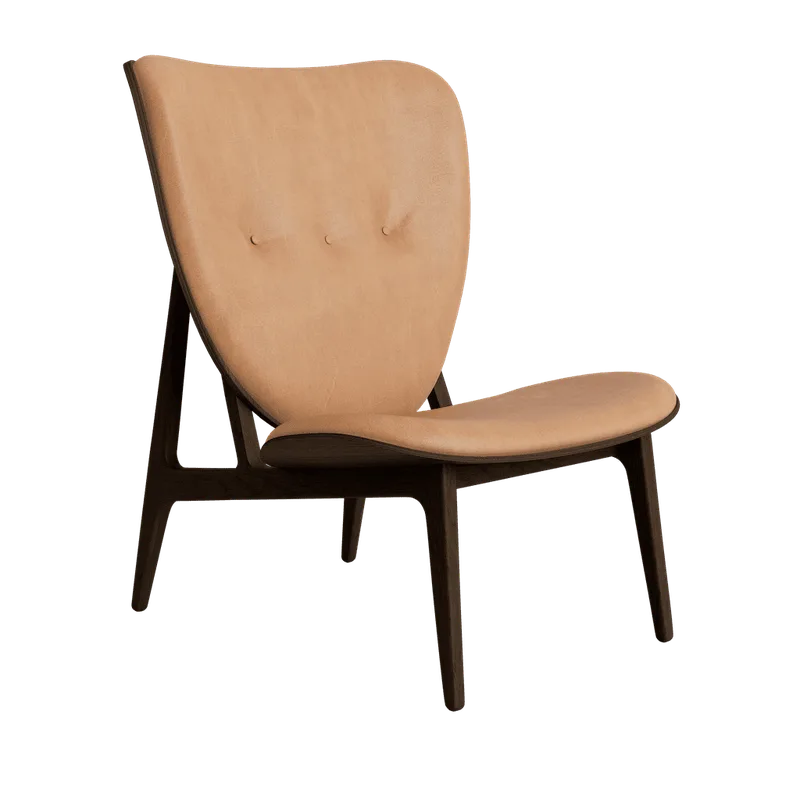 Elephant Lounge Chair by NORR11 in Dark Smoked Oak, Front – Dunes Camel 21004 – product photo 2 of 2