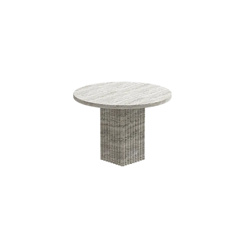 Soho Coffee Table von NORR11 in Silver Travertine, Ø 50 cm – Produktfoto