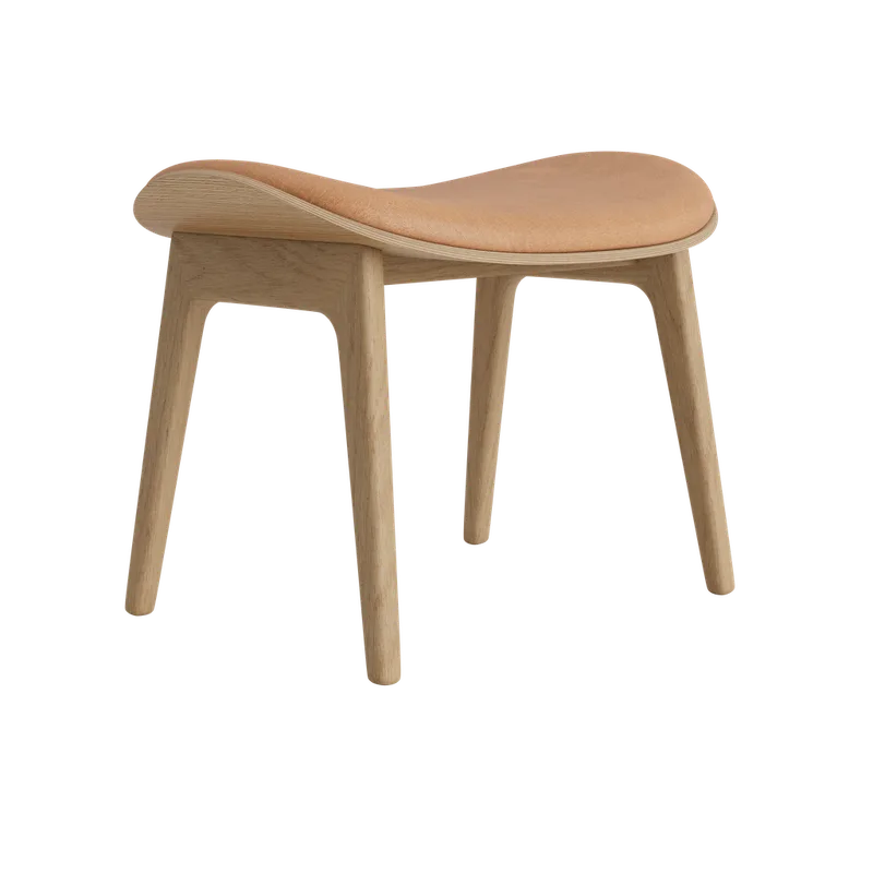Elephant Ottoman by NORR11 in Natural Oak, Front – Dunes Camel 21004 – product photo 2 of 2