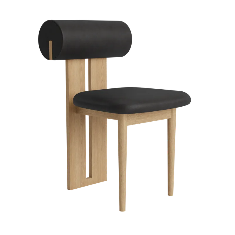 Hippo Chair | Wood van NORR11 in Natural Oak, Dunes Anthracite 21003 – productfoto 2 van 2