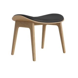 Elephant Ottoman by NORR11 in Natural Oak, Front – Dunes Anthracite 21003 – product photo 2 of 2