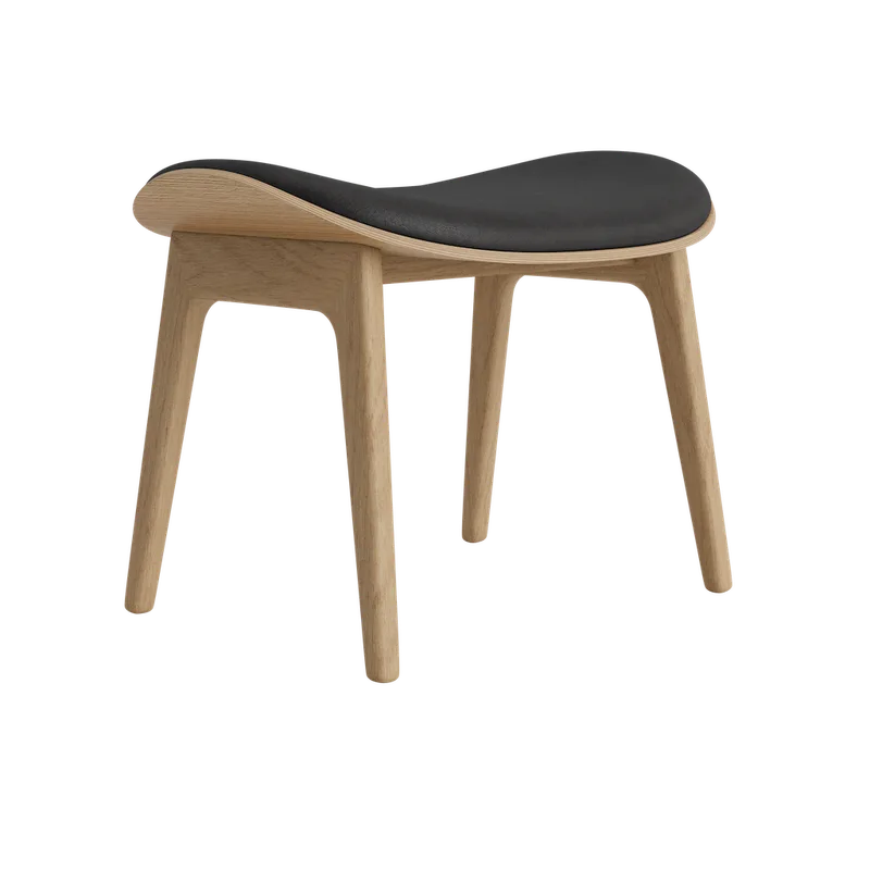 Elephant Ottoman by NORR11 in Natural Oak, Front – Dunes Anthracite 21003 – product photo 2 of 2
