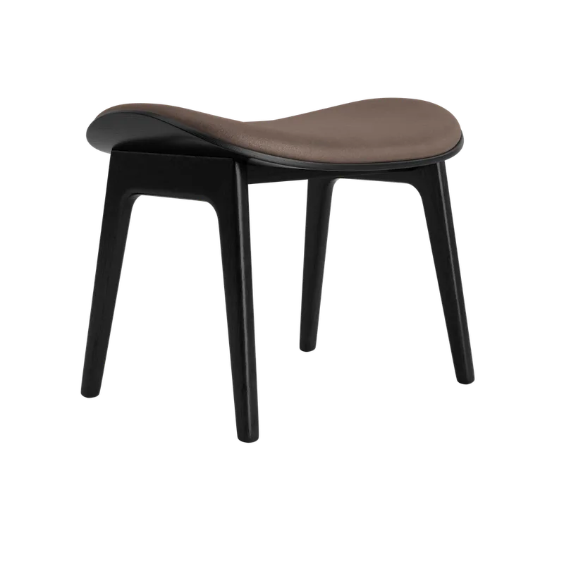 Elephant Ottoman von NORR11 in Dark Smoked Oak, Front – Megan 26 Beige – Produktfoto