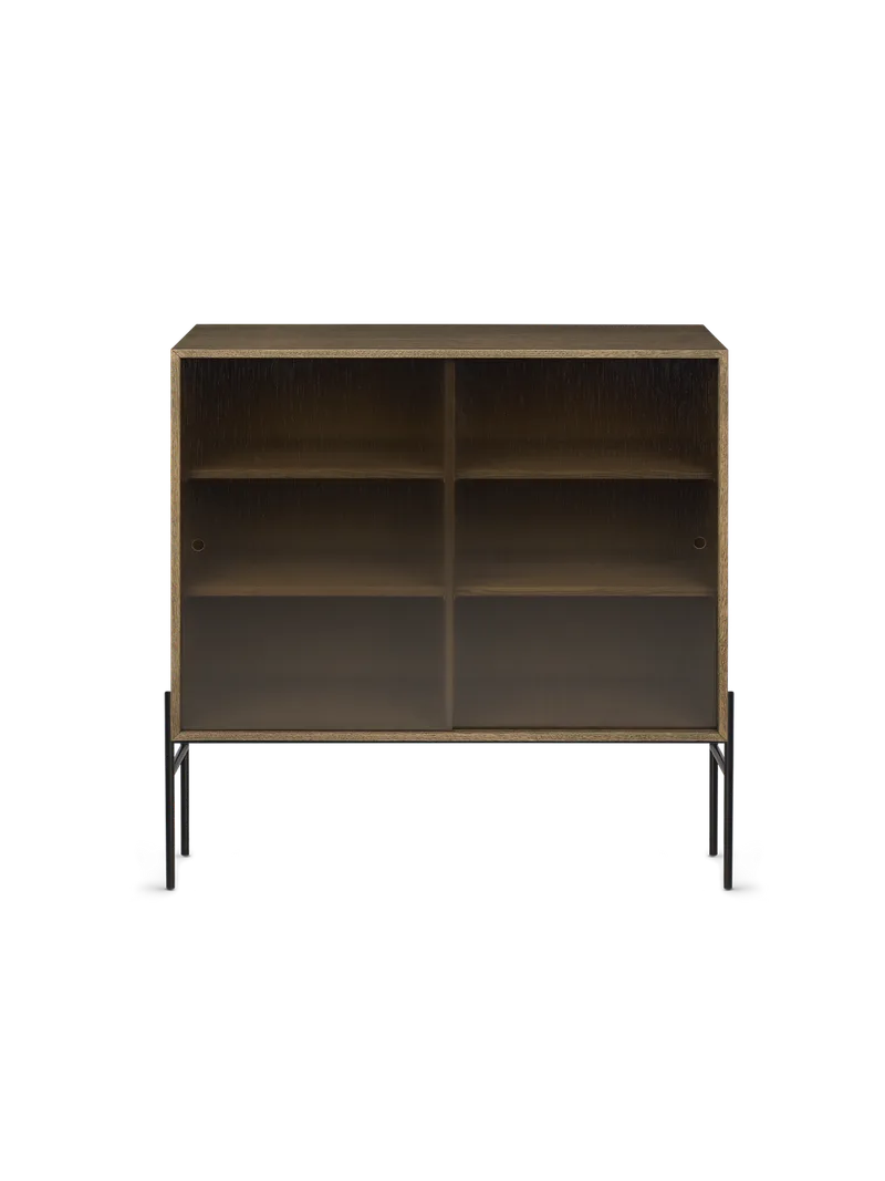 Hifive glasskap von Northern in Høye ben, Smoked oak, 100 cm – Produktfoto