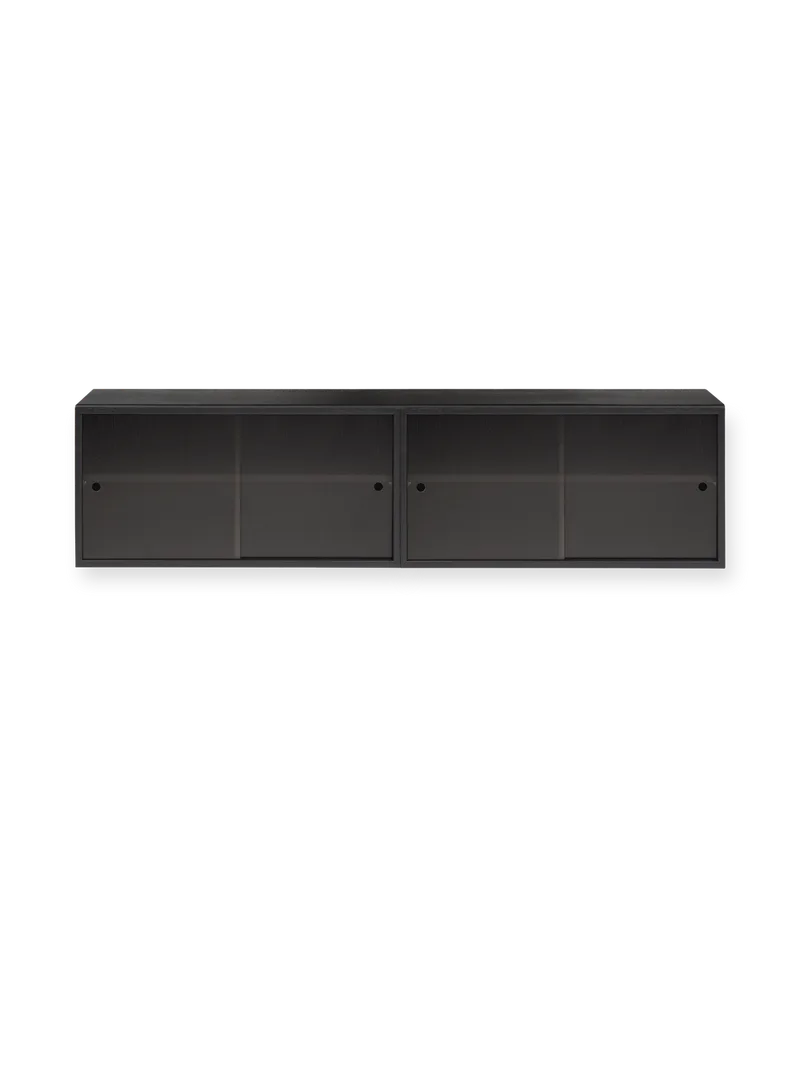 Hifive glass oppbevaringssystem von Northern in Black painted oak, Veggmontert, 150 cm – Produktfoto