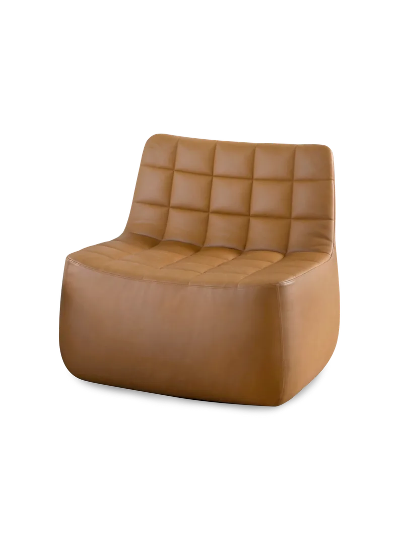 Yam loungestol by Northern in Brunt lær (Ultra Brandy) – product photo