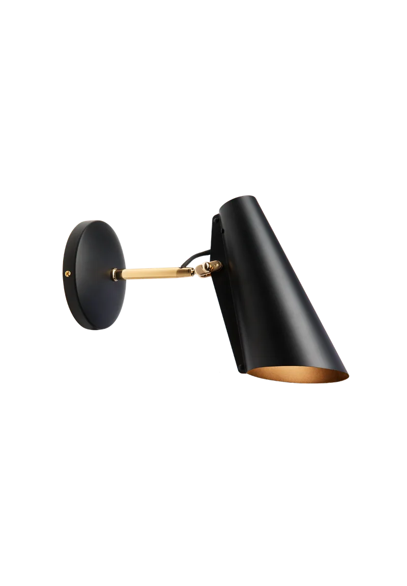 Birdy vegglampe van Northern in Svart/messing – productfoto