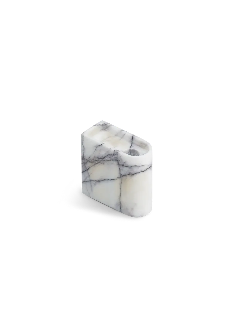 Monolith lysestake de Northern en Lav, Blandet hvit marmor – photo du produit
