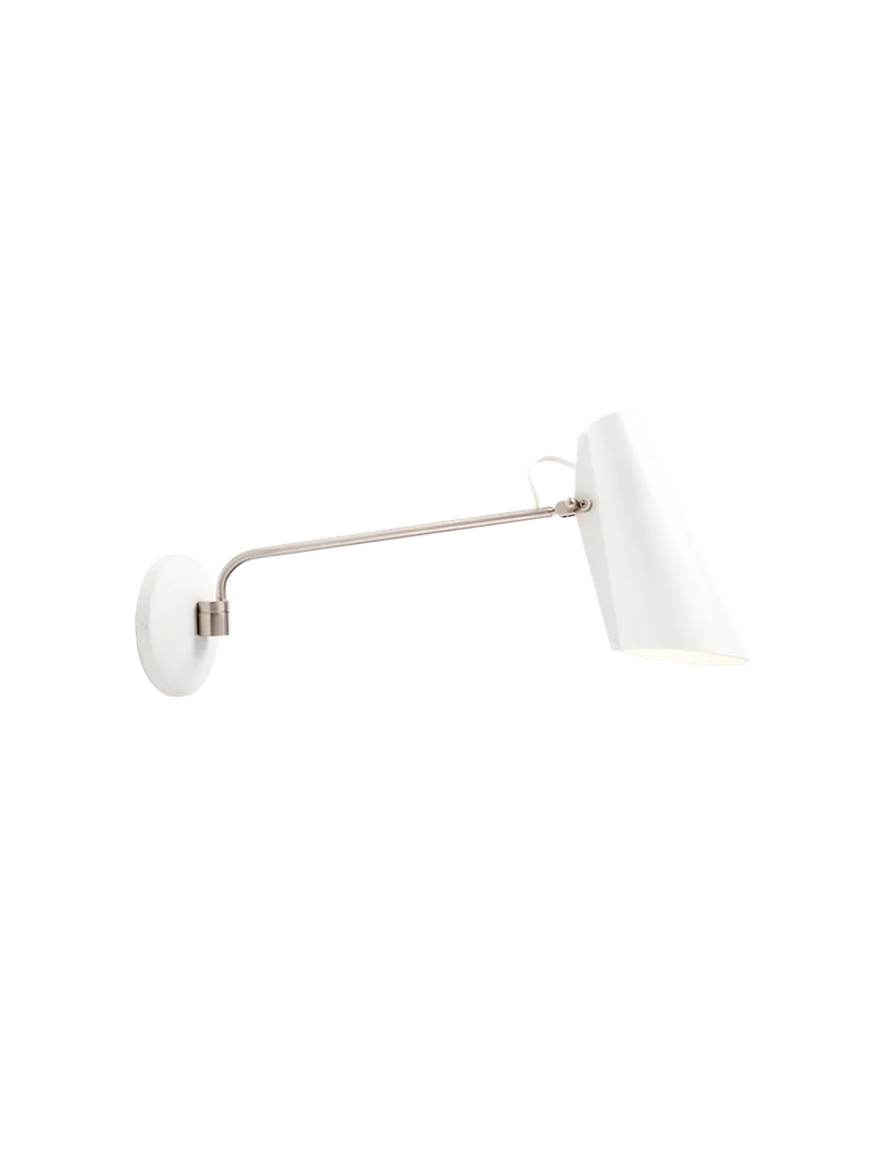 Birdy swing vegglampe van Northern in Hvit/Stål – productfoto