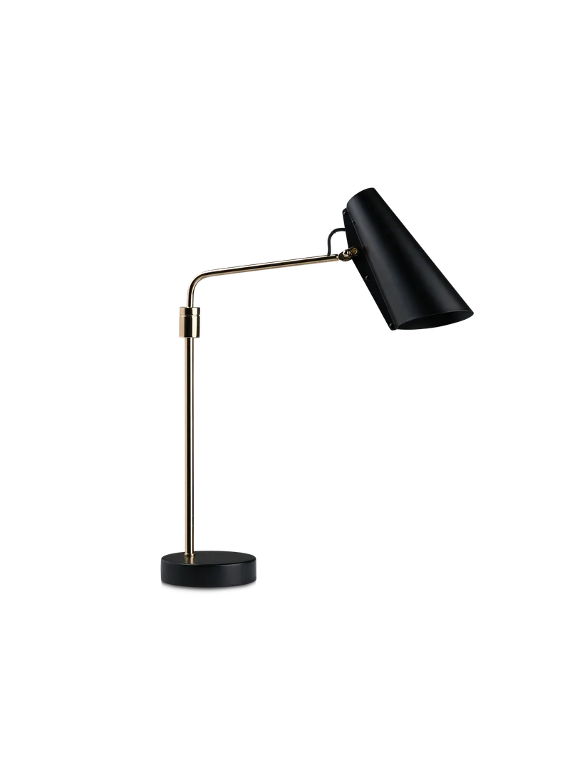 Birdy swing bordlampe von Northern in Svart/messing – Produktfoto