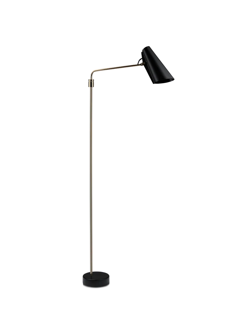 Birdy swing gulvlampe by Northern in Svart/messing – product photo