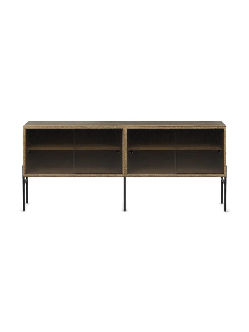 Hifive glass oppbevaringssystem van Northern in Smoked oak, Høye ben, 150 cm – productfoto