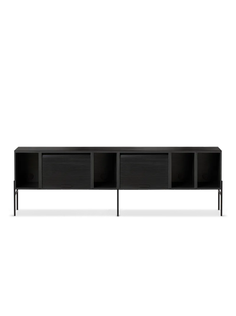 Hifive oppbevaringssystem van Northern in Høye ben, Black painted oak, 200 cm – productfoto