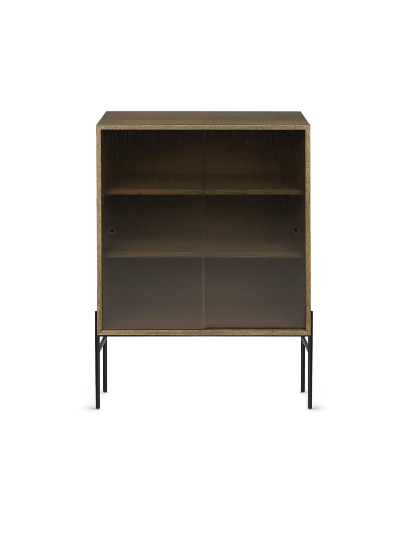 Hifive glasskap von Northern in Høye ben, Smoked oak, 75 cm – Produktfoto
